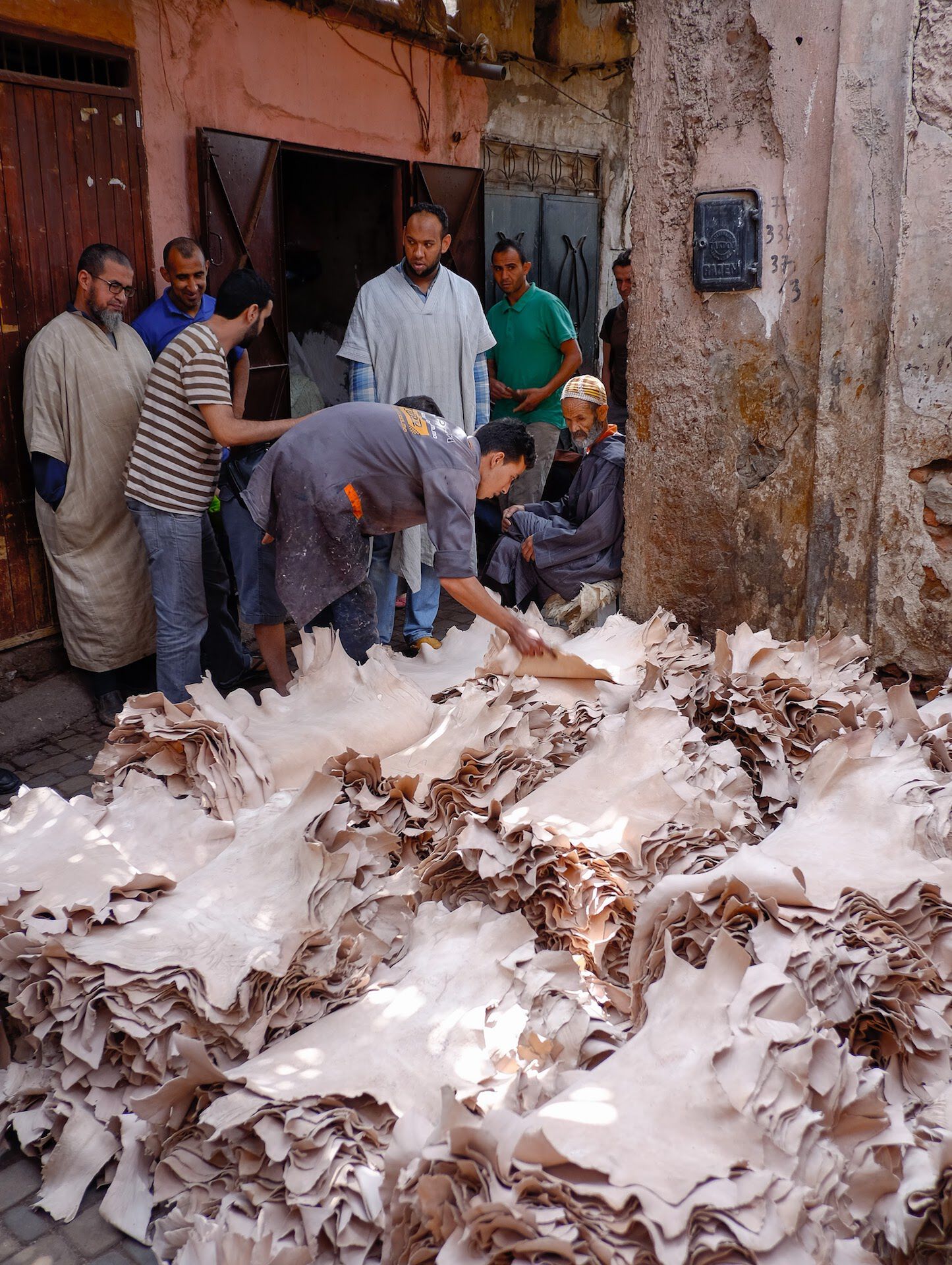 Vendita pelli souk Marrakech
